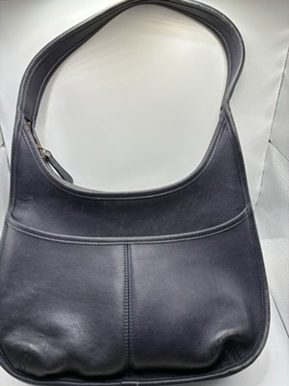 Vintage 90's Coach Ergo 9033 Pocket Zip Navy Blue Shoulder Bag RARE